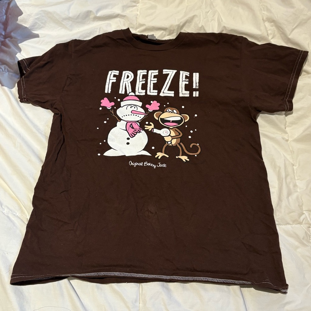Bobby jack FREEZE tee shirt - size medium brown women’s